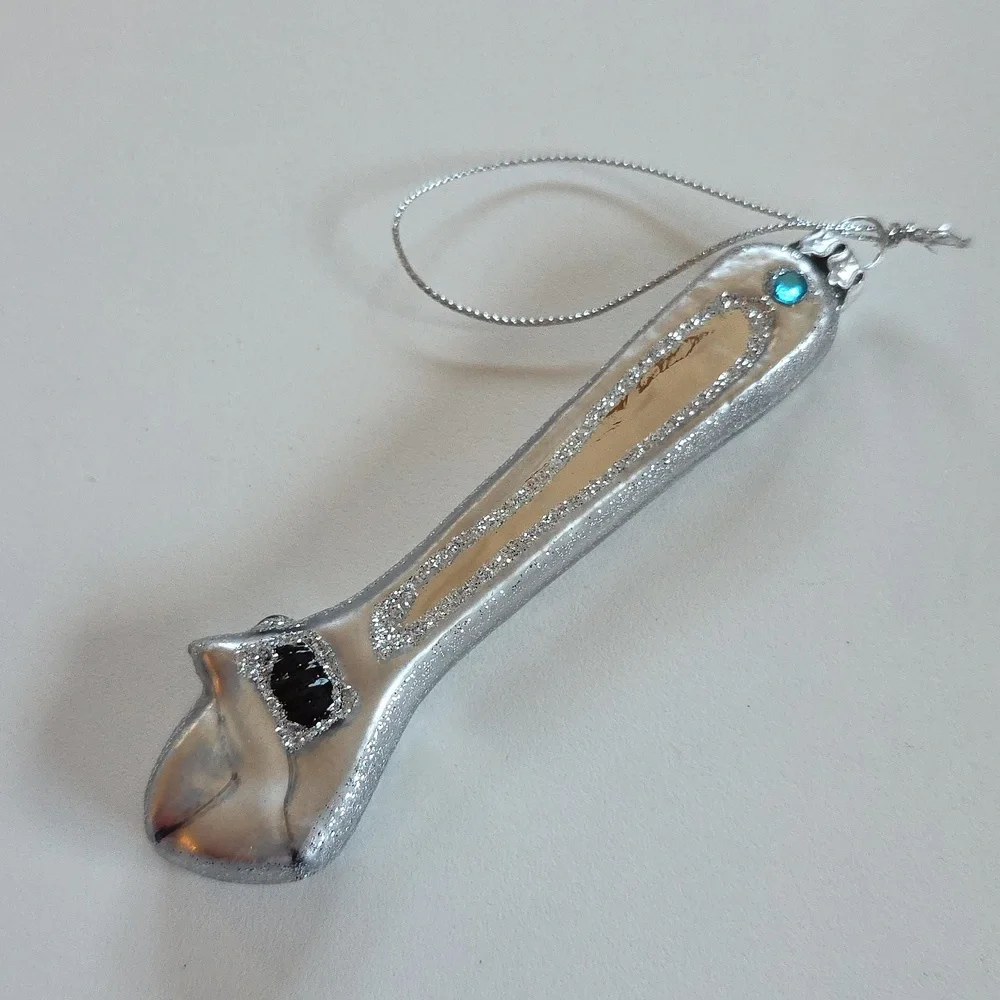 Christmas Ornament - Silver Wrench Ornament